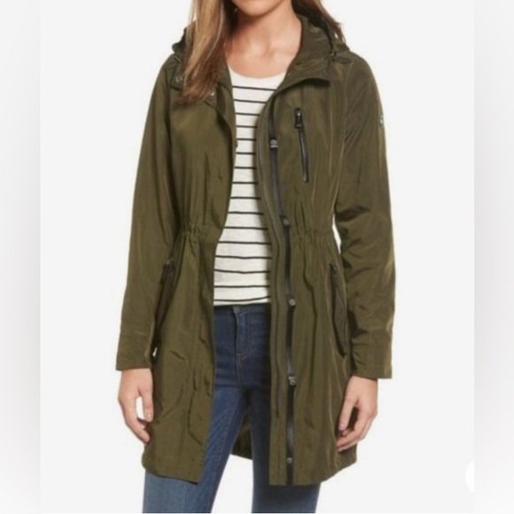 Michael Kors Olive Green Hooded Women's Rain Jacket size XS - Picture 1 of 13